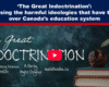 Expose News: The Great Indoctrination: Unveiling harmful ideologies in Canada's education system with a decayed apple and books, sparking debate.