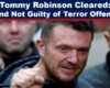 Expose News: Breaking news: Tommy Robinson cleared of terror charges. Smiling in victory, Robinson celebrates being found not guilty of terror offences.