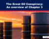 Expose News: Hot off the press! Leaked chapter exposes 'The Great Oil Conspiracy'! See the bombshell secrets in this overview of Chapter 3. Oil barrels under sunset.