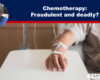 Patient in a hospital bed with an IV line in their arm, accompanying an article about chemotherapy being fraudulent and deadly.