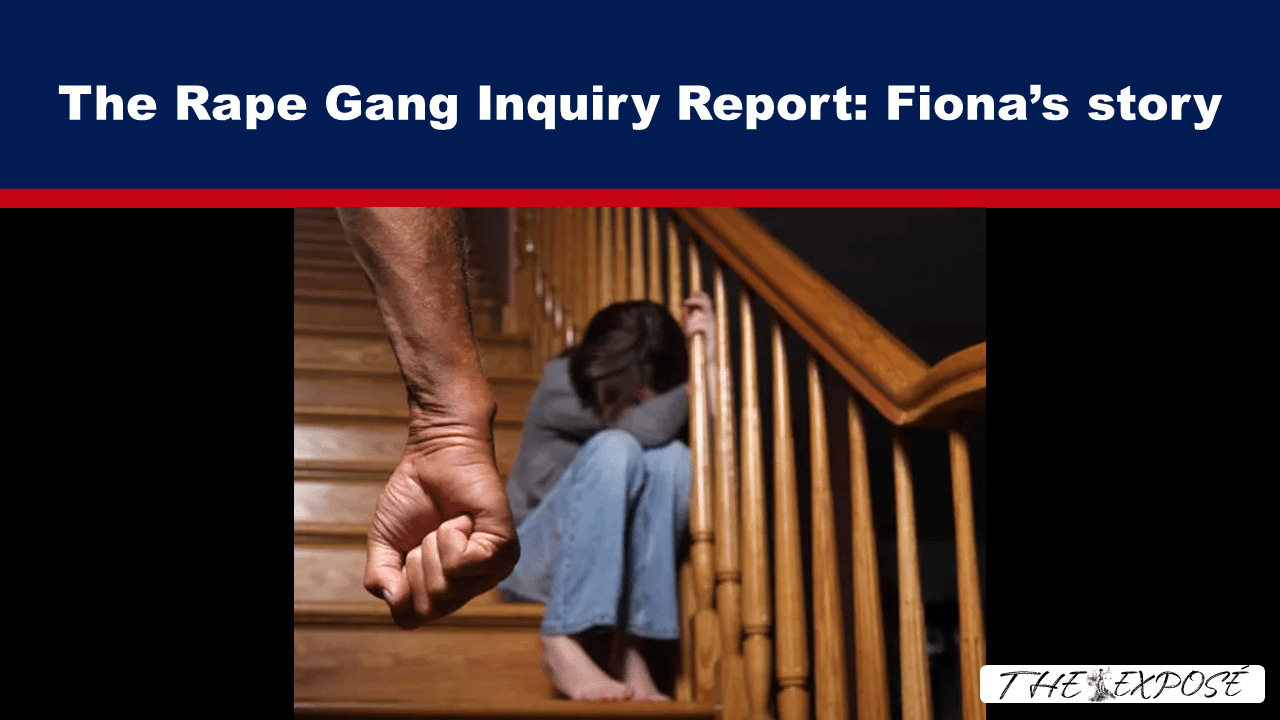 JunFeat29 - The Expose A distressed person sits on a wooden staircase, shielding their face as a large clenched fist looms nearby, signaling threat.