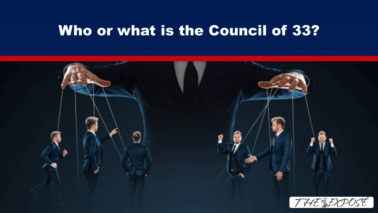 JulFeat20 - The Expose A suited figure controls businesspeople as puppets on strings, illustrating hidden influence.