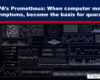Headline banner for a news article about DARPA’s Prometheus use of computer models for quarantine, with a blue header, red divider, and a collage of charts and graphs in the background.
